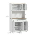 thumbnail image 3 of Kitchen Pantry Cabinet with Microwave Stand, 2 Drawers, 4 Cabinets - White Storage Organizer, 3 of 9