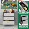 thumbnail image 4 of IKIMI 3-Drawer Rolling Tool Cabinet with Lock, Metal Garage Tool Chest with Wheels and Worktop, Gray, 4 of 10