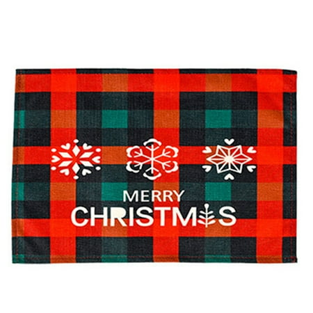 

Christmas Table Mat Classic Plaid Design Decorative Rectangular Festival Coaster