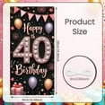 thumbnail image 2 of Studded 40th Birthday Banner Gold Pink Balloons Happy Birthday Display Firework Design Star Pattern Decor Backdrop for 40th Birthday Party Adult Celebration Photo Shoot Backdrop, 2 of 4