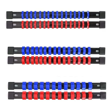 

6Pcs 1/4 3/8 1/2 Socket Organizer Drive Socket Holder Tool Storage Rail Clips