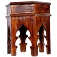 thumbnail image 4 of Favors Handicraft Reclaimed Wooden Moroccan Style Side Table in Rustic Brown, 4 of 5