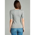 thumbnail image 4 of Essential Basic Women's Cotton Blend V Neck Tee Shirt Half Sleeves - Junior and Plus Sizes, 4 of 4