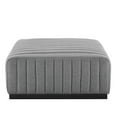 thumbnail image 2 of Conjure Channel Tufted Upholstered Fabric Ottoman Black Light Gray, 2 of 7
