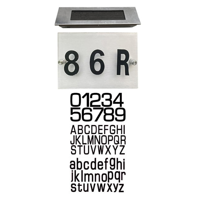 koolsoo House Address Sign Plaque Solar Light up Decoration Multiple Numbers and Letters 140x235mm Panel