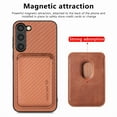 thumbnail image 2 of Allytech Detachable Wallet Case for Samsung Galaxy S23, Fiber Texture Design Magnetic Card Holder Case for Women&Men, Slim Fit Shockproof Full Body Protective Back Cover - Brown, 2 of 6
