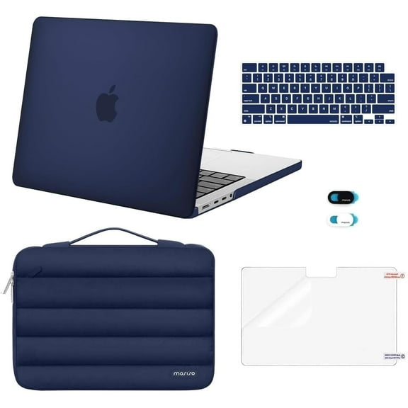 MOSISO MacBook Pro 14 inch Case Compatible with 2025-2021 M5 M4 M3 M2 M1 A3434 A3112 A3185 A3401 A2918 A2992 A2779 A2442, Hard Case&Puffy Bag&Keyboard Cover&Webcam Cover&Screen Film