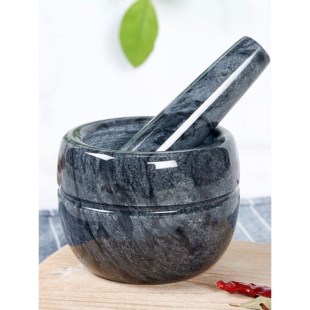 Creative Garlic Pounder Marble Spice Grinder Household Manual Pounding Jar Small Garlic Presser