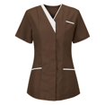 thumbnail image 6 of SDNall Nursing Scrub for Women Nurses Tunic Uniform Clinic Carer V-Neck Protective Clothing Tops (Brown,Sizes:S-3XL), 6 of 9