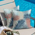 thumbnail image 4 of Throw Pillow Covers, Red Blue Teal Palm Leaves Decorative Throw Pillow Covers 18x18 Inch, Summer Botanical Tropical Leaf Square Linen Pillow Cases for Couch/Living Room/Sofa, 4 of 9