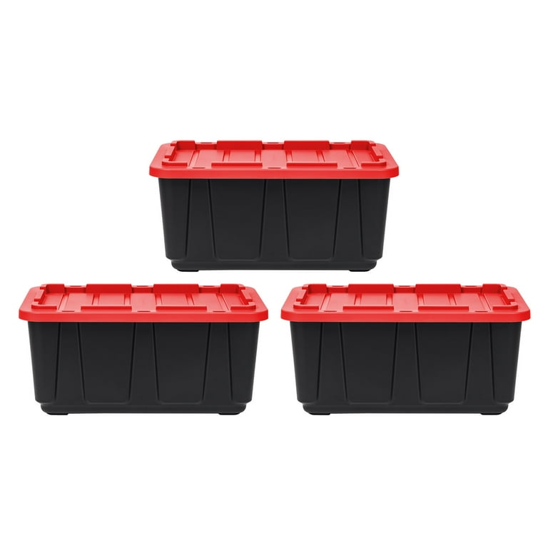 IRIS USA 27 Gallon Stackable Utility Storage Tote with Secure Lid Black (2  Pack), 1 Piece - QFC