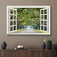 thumbnail image 2 of wall26 - Modern White Window Looking Out Into a Road with a Tunel of Trees - Canvas Art Home Art - 32"x48", 2 of 5