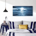 thumbnail image 5 of Aaheei wall art for living room Decorations Photo Prints - blue sea view The moon Landscape - Modern Home Decor The roomed and Ready to Hang artwork (Blue Ocean&Moon), 5 of 6