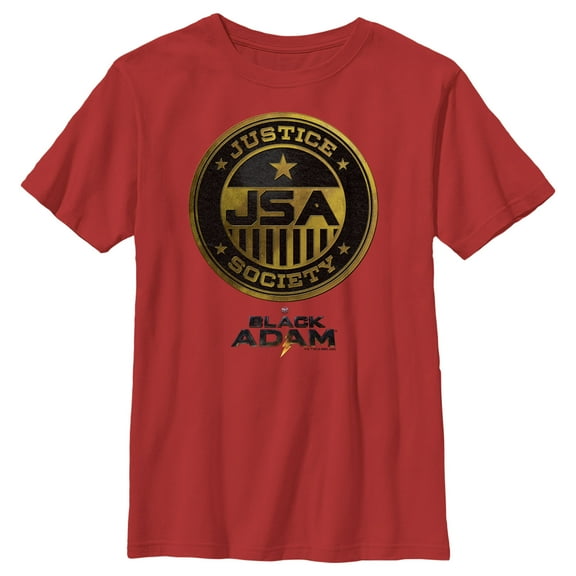 Boy's Black Adam Superhero Group Graphic Tee Red Large