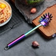 thumbnail image 3 of ReaNea Rainbow Pasta Spoon, Stainless Steel Spaghetti Spoon Server, Spaghetti Noddle Fork, 3 of 7