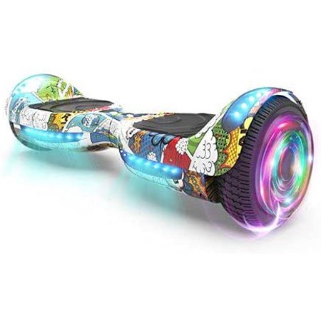 Bluetooth Hoverboard For Kids - Spider Red Self-Balancing Scooter With Flashing LED Wheels & Built-in Speaker, 9 MPH, 165 Lbs Max