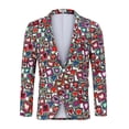 thumbnail image 2 of Men's Christmas Suit Jacket Christmas Fun Ugly Single button Holiday Print, 2 of 6