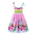 thumbnail image 1 of Robe Fleurie pour Fillette Tout-Petit, Robe Chat Bohème à Fleurs Sans Manches, Robe de Plage pour Filles, Robe à Bretelles, Vêtements de Princesse, 1 of 3