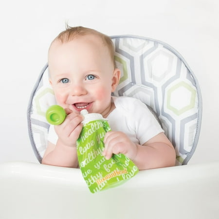 BooginHead Reusable Food Pouches for Infant Toddler Boys and Girls, YUM Green