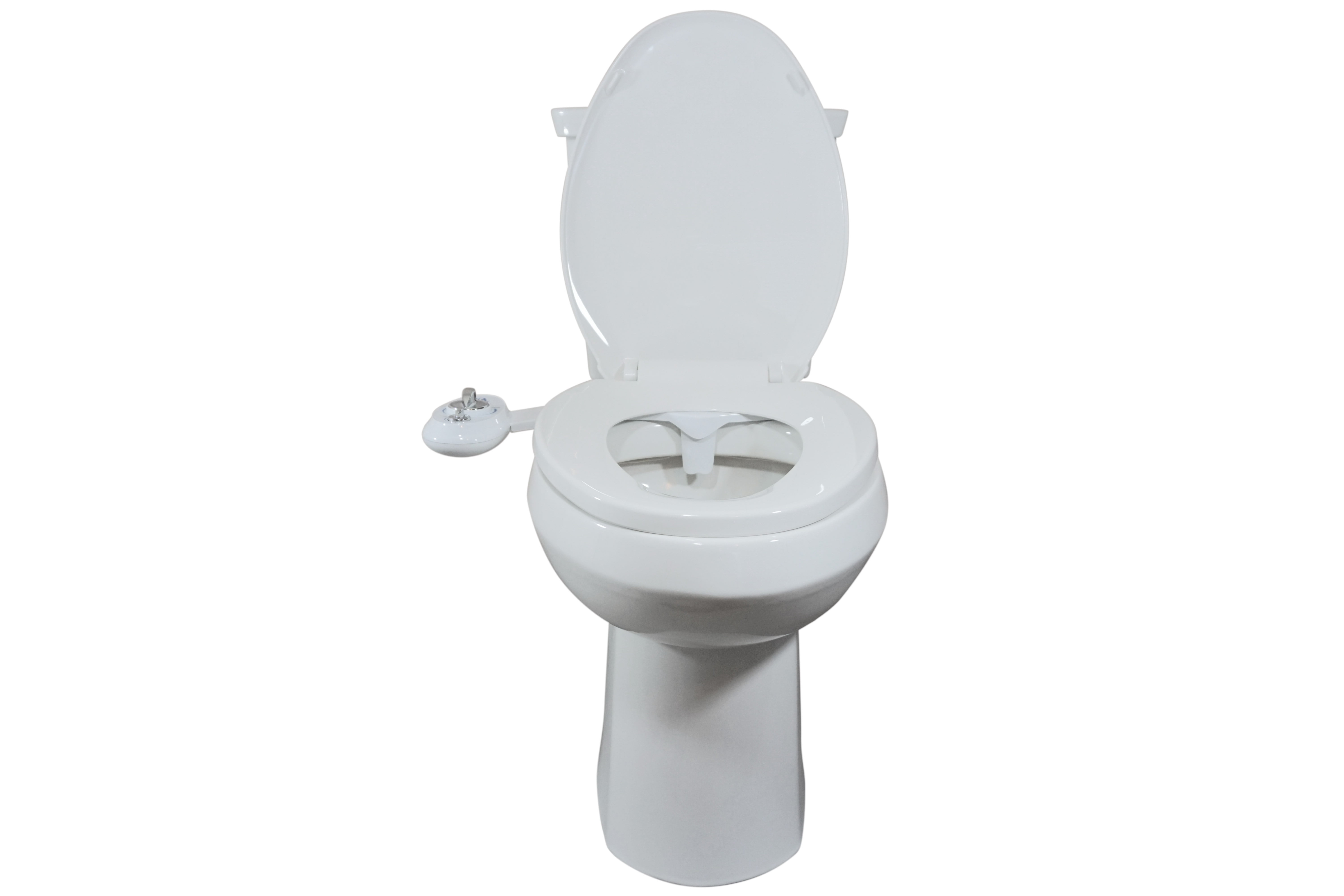Boss Bidet Luxury Dual Nozzle Self Cleaning Non Electric Cleans Rear Toilet Attachment, White
