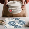 thumbnail image 5 of Sm:)e Floral Vinyl Placemats Set of 4, Heat Resistant Non-Slip Place mats for Dining Table, Washable Durable PVC Vinyl Woven Table Mats, Blue Grey, 5 of 7