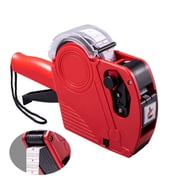 8 Digit Price Labeler Manual Marking Machine, Portable Label Numerical Tag Maker with Sticker Labels Refill Ink, Red