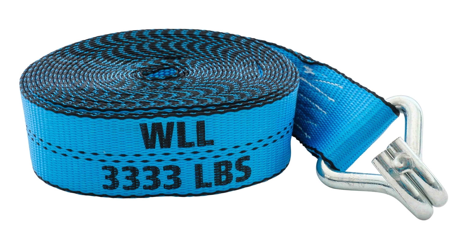 Mytee Products (10 Pack) 2 Inch x 27 FT Blue Ratchet Strap with J Hooks - 10,000 Lbs Breaking Strength - Heavy Duty Tie Down Cargo Truck Straps with Wire Hooks for Flatbed, Truck, Trailers Pickup