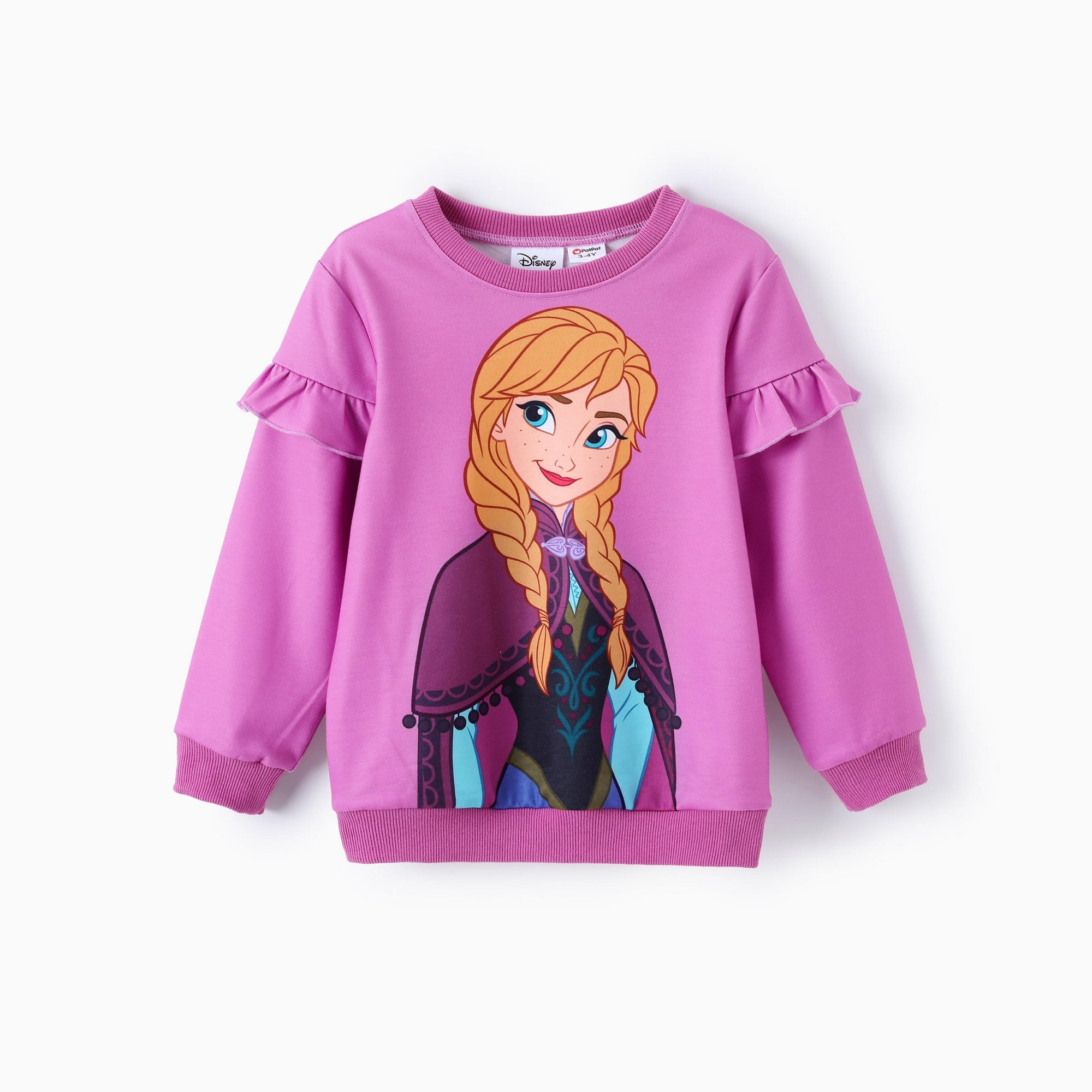 Disney Frozen Toddler Girls 2pcs Elsa Anna Floral Flutter Sleeve Sweatshirt with Leggings 2 Pieces Outfit Sets Sizes 2-6