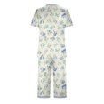 thumbnail image 4 of Womens Summer Pajamas Set Casual Short Sleeve V Neck Tops and Capri Pants with Pockets Sleepwear Pjs Loungewear, 4 of 8