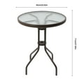 Miumaeov 24" Round Table with Tempered Glass Top for Garden Backyard