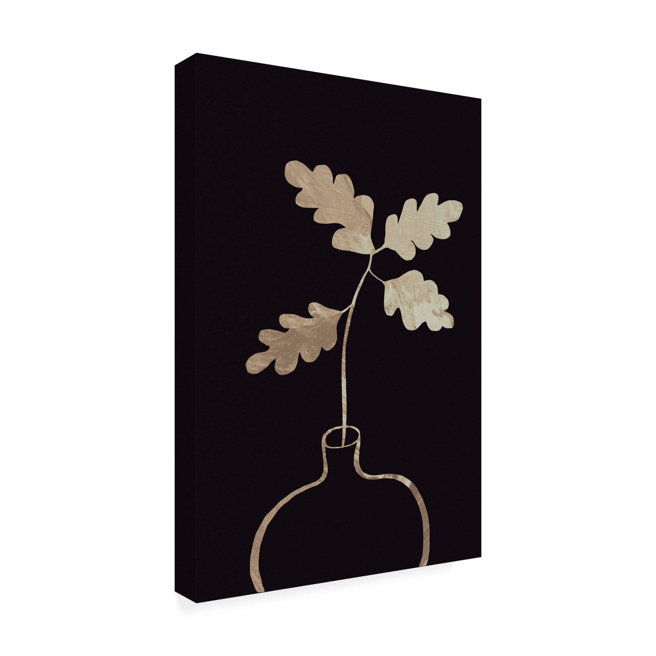 Trademark Fine Art Pictufy Studio II Leaves in vase gold Canvas Wall Art