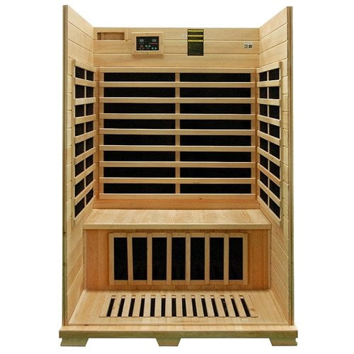 Aleko Canadian Hemlock Wood Indoor Dry 2 Person Carbon FAR Infrared Sauna by
