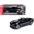 thumbnail image 1 of 2018 Chevrolet Camaro Yenko / SC Stage I Coupe Negro con rayas plateadas Edición limitada a 702 piezas en todo el mundo 1/18 Diecast Model Car por Autoworld Auto World AW254, 1 of 1