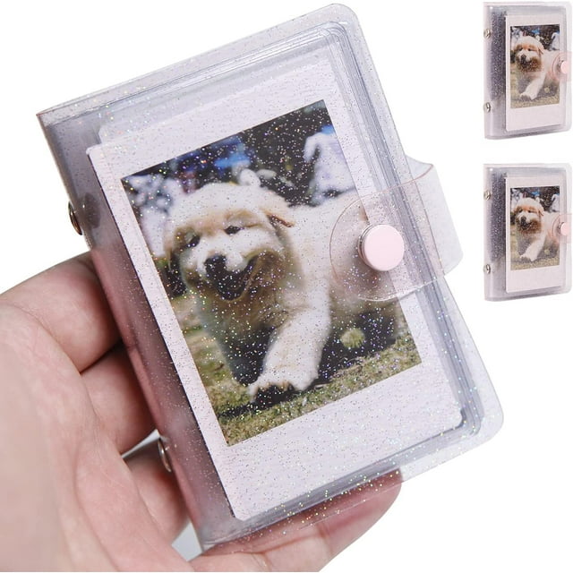 2 Paquetes 36 Bolsillos álbum de fotos para Fujifilm Instax Mini, SocialMatic Instant Cameras & Zip Instant Printer (Rosado)