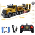 thumbnail image 5 of RC Semi Truck with Trailer, 1:24 Semi-Trailer Engineering Tractor with Road Roller Toys, 2.4GRemote Control Flatbed Truck with with LED Lights & Music, Construction Vehicles Toy for Boys, 5 of 6