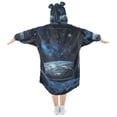thumbnail image 2 of FORMRS Wearable Blanket Hoodie with Sleeves for Kids Cozy Flannel Sweatshirt, Window Earth, 2 of 7