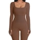 thumbnail image 2 of Mono De Yoga Trajes de ropa activa para mujer Mono de ropa deportiva con cuello cuadrado para deportes (marrón XL) Sywqhk Para Estrenar, 2 of 6