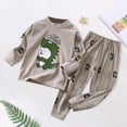 thumbnail image 7 of TOWED22 Baby Boy Football Outfit Football Buddy Crewneck Sweatshirt Jogger Pants 2Pcs Toddler Fall Clothes Size:3-4 Y,Color:Grey, 7 of 7