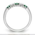 thumbnail image 2 of 14K White Gold Ring Band Wedding Diamond Round Emerald Green, Size 9, 2 of 7