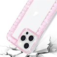 thumbnail image 6 of for iPhone 14 Pro Max Bling Case with Strap, Luxury Glitter Rhinestone Diamond Crystal Sparkle Rose Flower Floral Bracelets Soft Bumper Protective Case Cover for Women Girls Dark Pink, 6 of 7
