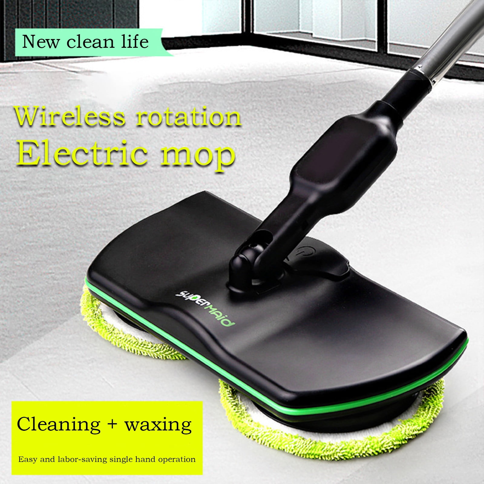 Cordless Electric Mop for Floor Cleaning, Ws-24 Electric Rotary Mop with  Water Sprayer and Led Headlight, Lightweight and Rechargeable Floor  Scrubber