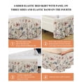 thumbnail image 6 of Farmhouse Flowers Wrap Around Bed Skirts for King Bed 16" Drop,Bed Skirt with Adjustable Elastic Belt Dust Ruffle Bed Valance for Bedroom Hotel Retro Watercolor Floral Herbs Plants Bed Frame Cover, 6 of 7