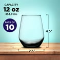 thumbnail image 5 of Stemless Wine Glasses 12 oz. Set of 10, Bulk Pack - Perfect for Red Wine, White Wine, Cocktails - Black, 5 of 5