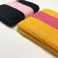 thumbnail image 7 of Couver Terry Cloth Two Color Striped Wrist Sweatbands, Black Blue Black, One Size, 2 Pairs, 7 of 7