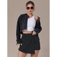 thumbnail image 3 of DARING DIVA Women's High Waist Western Asymmetrical Denim Cargo Skirt 2XL Black, 3 of 7
