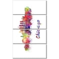 thumbnail image 2 of Colorful Chicago Skyline in Watercolor - Cityscape Canvas Print, 2 of 3