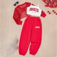 thumbnail image 2 of Kaprioy Girls 3 Piece Purple Casual Set, Long Sleeved Openwork Top, Cami Tops and Sports Pants Fashion Outfits Girls Summer Clothes, 2 of 4