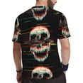 thumbnail image 2 of Wukai Glitch Screaming Skull Print Men's Short-Sleeved Mesh T-Shirt,Quick-Dry Short Sleeve Workout T-Shirt-X-Small, 2 of 8
