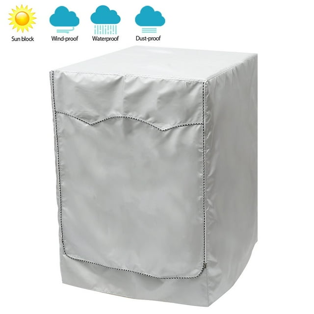 Fabrics Upgrade Washing Machine Cover Waterproof Dustproof Home Sunscreen Laundry Silver Coating