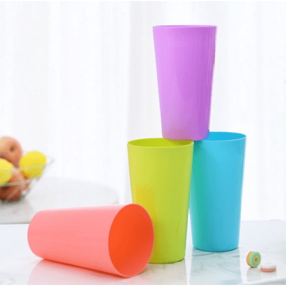 17.5-ounce Plastic Tumblers Unbreakable BPA Free Dishwasher Safe Set of 12 in 4 Colors Reusable Drinking Cups For Kids Adults